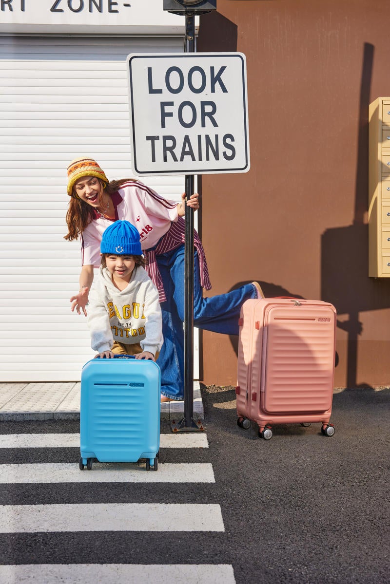 Traveller with a grey suitcase