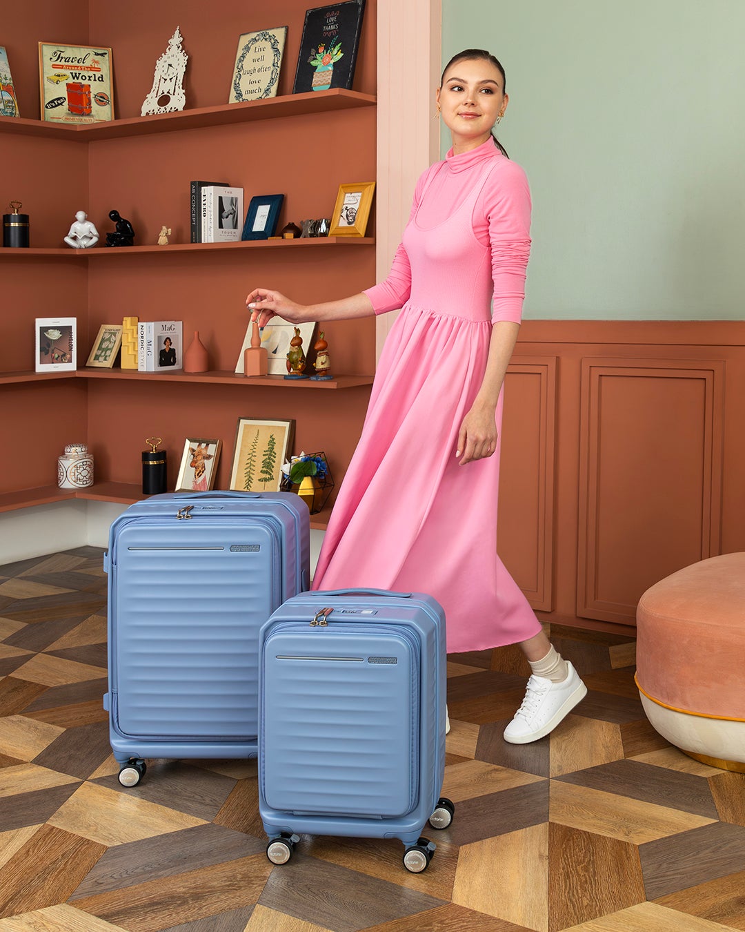 Trolley American Tourister Rejoy Spinner 68/25 Tsa Azure Blue Med Choix